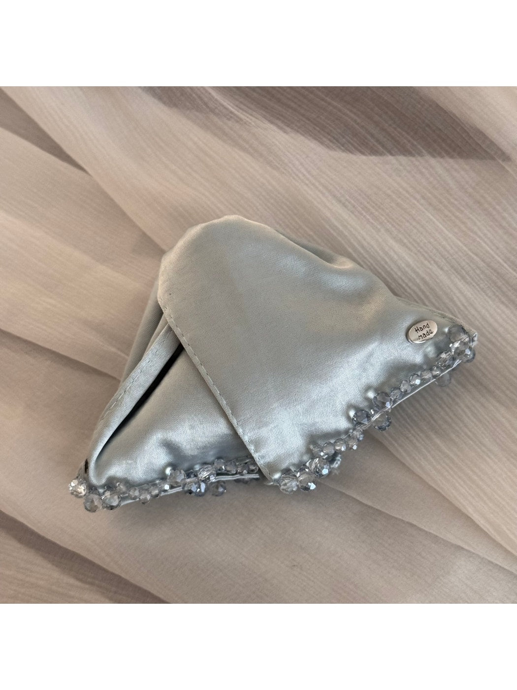 Beau - Satin Look Beaded Triangle Claw Clip