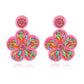 Earedge - Heart Shaped Floral Pendant Earrings