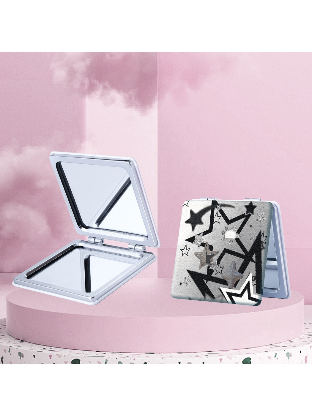 Mirroray - Y2K Style Folding Glass Compact Mirror
