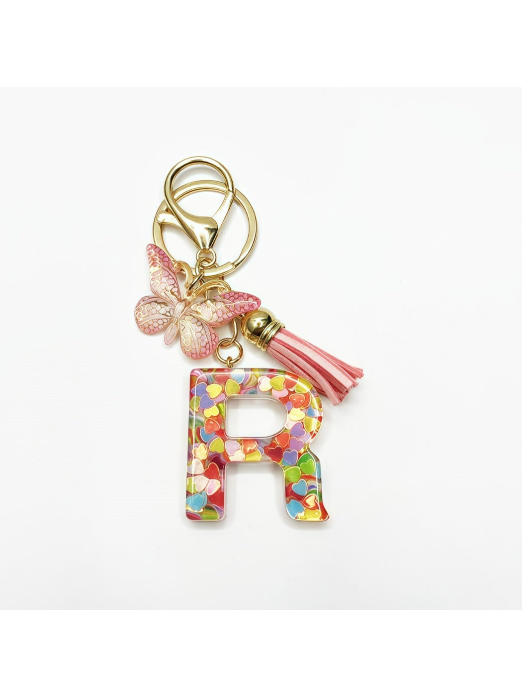 Keypus - Delicate Butterfly Letter Pendant Keychain