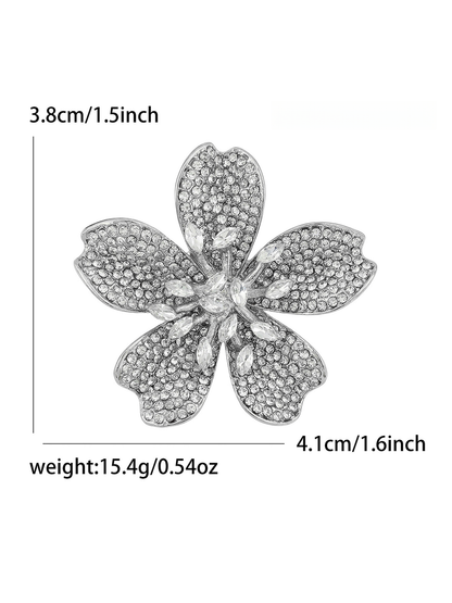 Brovia - Cherry Blossom Flower Shape Alloy Brooch