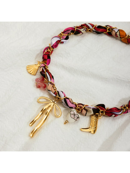 Earedge - Bohemian Ribbon Pendant Necklace