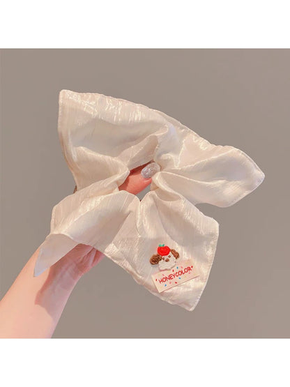 Gifty - Sweet Floral Checkered Scrunchie Headband