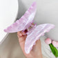 Beau - Purple Flower Embellished Curved Claw Clip