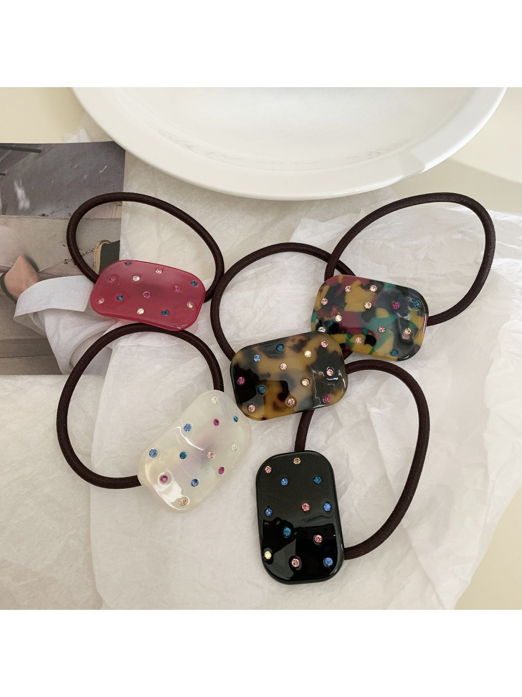 Gifty - Pretty Rectangular Acetate Hair Tie