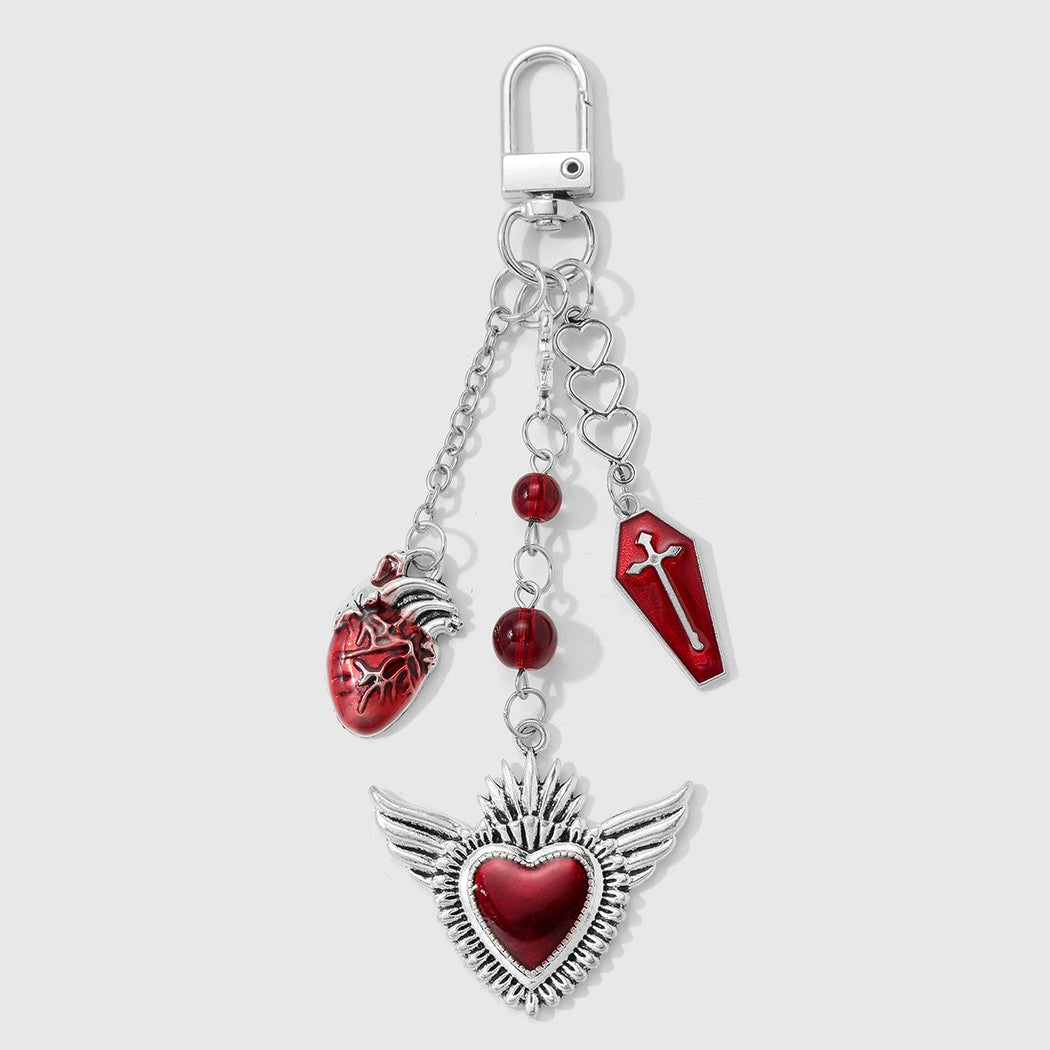 Keypus - Halloween Heart and Coffin Keychain