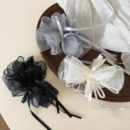 Beau - Sparkle Tulle Ribbon Bow Banana Clip