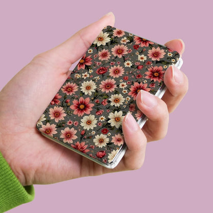 Mirroray - Floral Pattern Folding Handheld Makeup Mirror