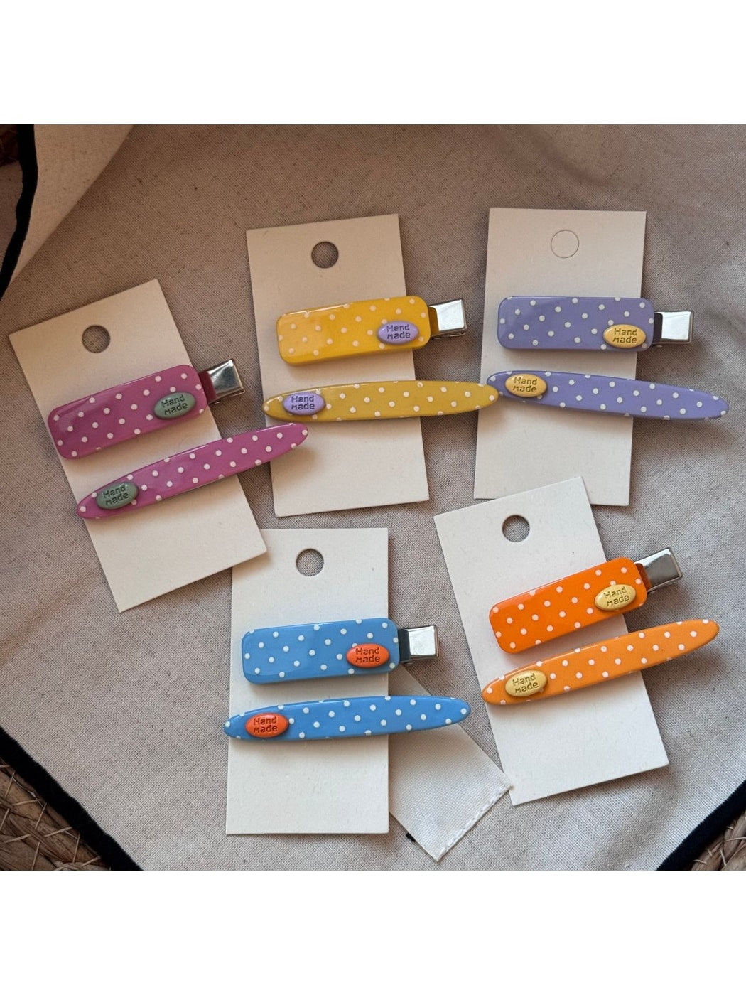 Beau - Polka Dot Acrylic Side Section Hair Clip