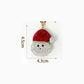 Red Santa face keychain with 4.5 by 4.3 cm dimensions