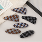 Beau - Geometric Oval Houndstooth Hair Clip