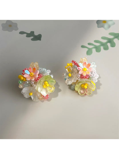 Earedge - Colorful Flower Sweet Stud Earrings