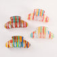 Beau - Rainbow Stripe Printed Claw Clip
