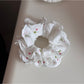 Gifty - Daisy Embroidered Scalloped Edge Scrunchie