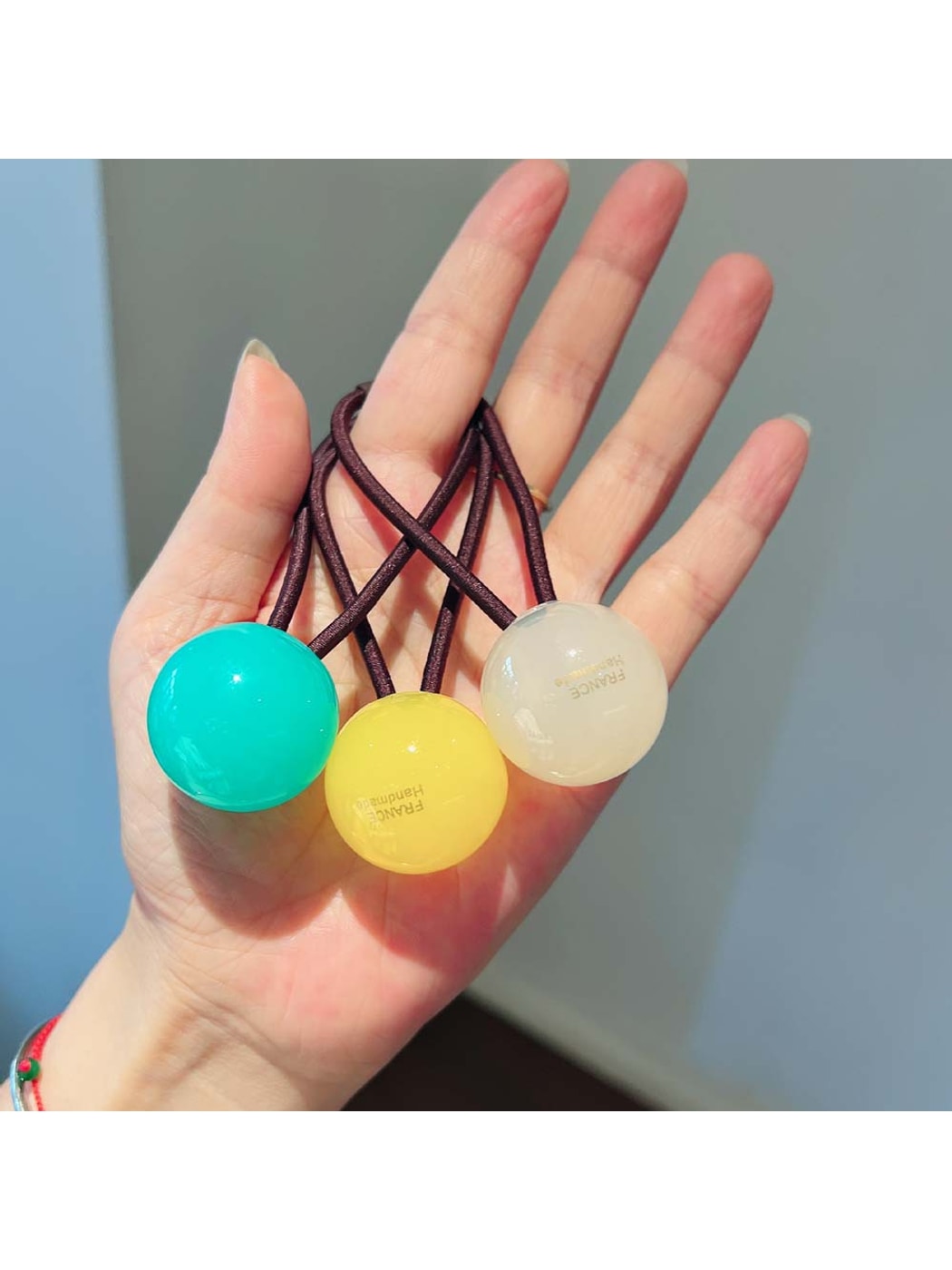 Gifty - Polished Round Accent Elastic Ponytail Hair Tie