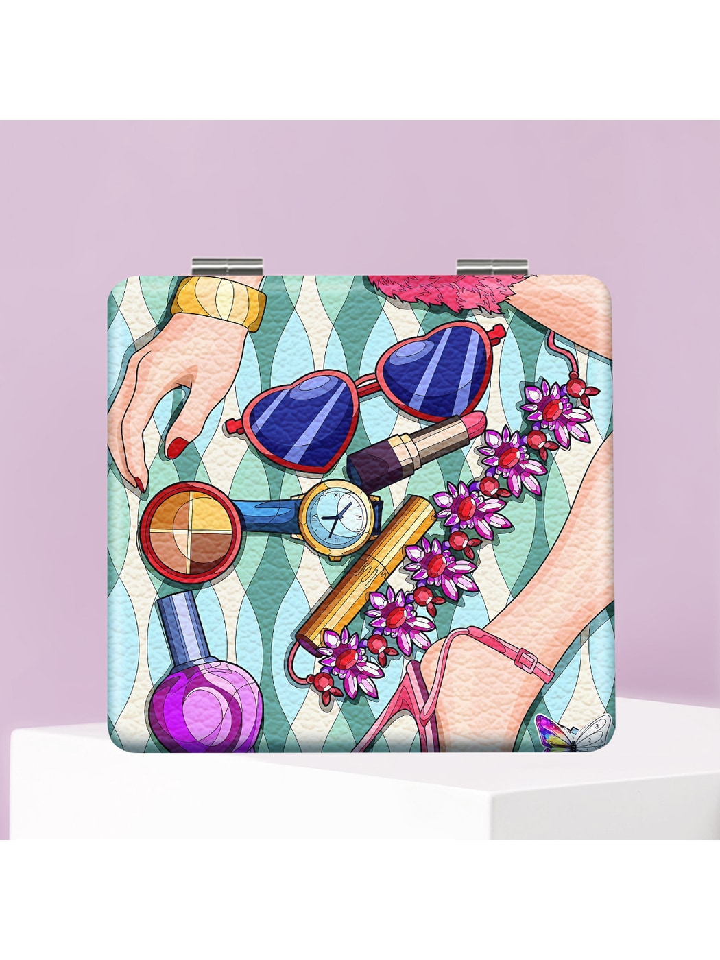 Mirroray - Cartoon Style Print Makeup Mirror