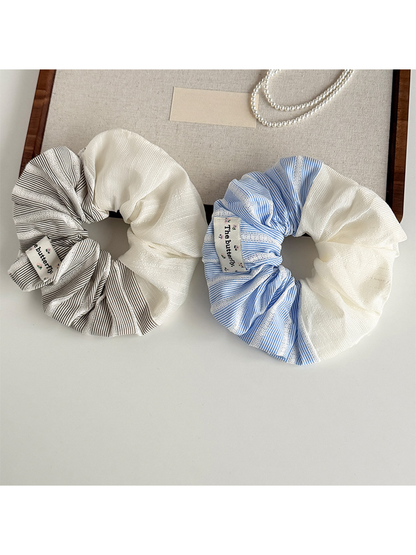 Gifty - Vintage Spliced Stripe Polyester Scrunchie