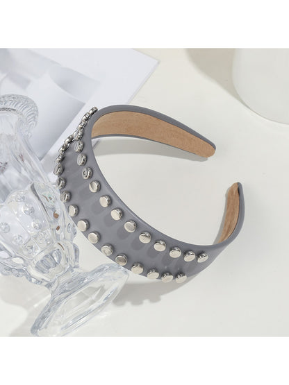 Gifty - PU Double Row Studded Geometric Headband