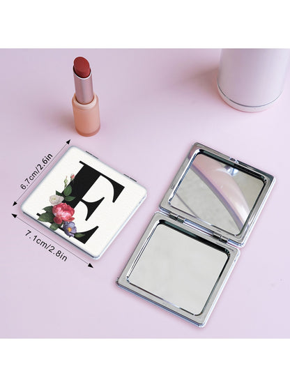 Mirroray - Floral Letter Print Folding Makeup Mirror