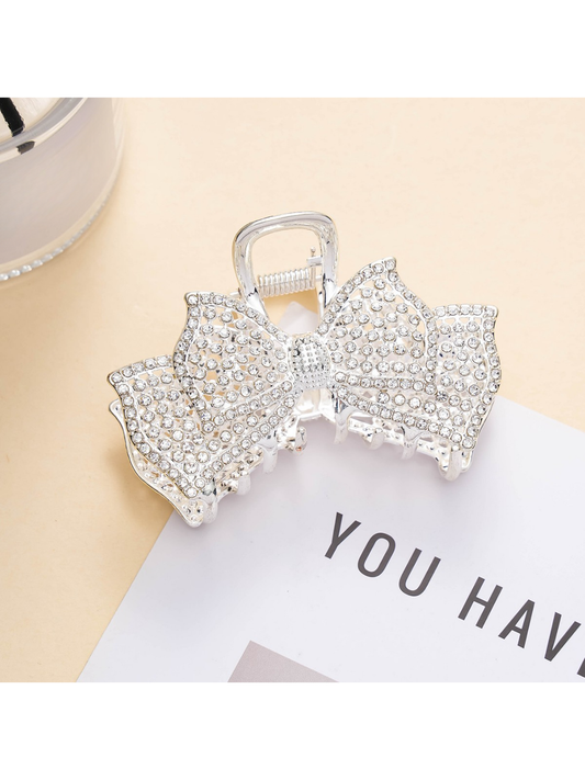 Beau - Bow Shape Rhinestone Detail Hair Claw Clip