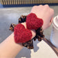 Gifty - Ruffled Scrunchie in Heart Red