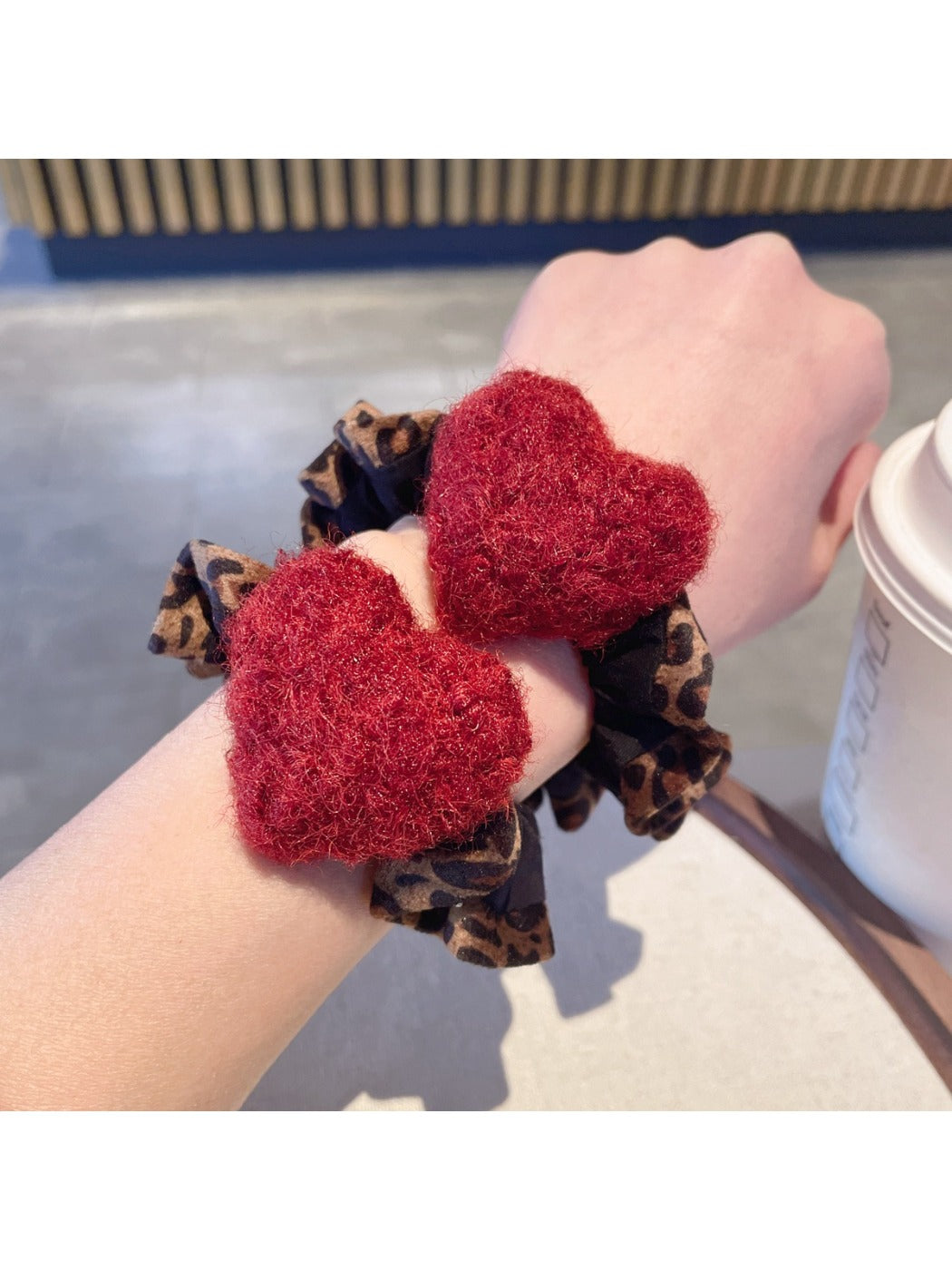Gifty - Ruffled Scrunchie in Heart Red
