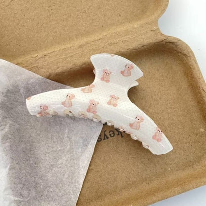 Beau - Polka Dot Bear Pattern Claw Hair Clip