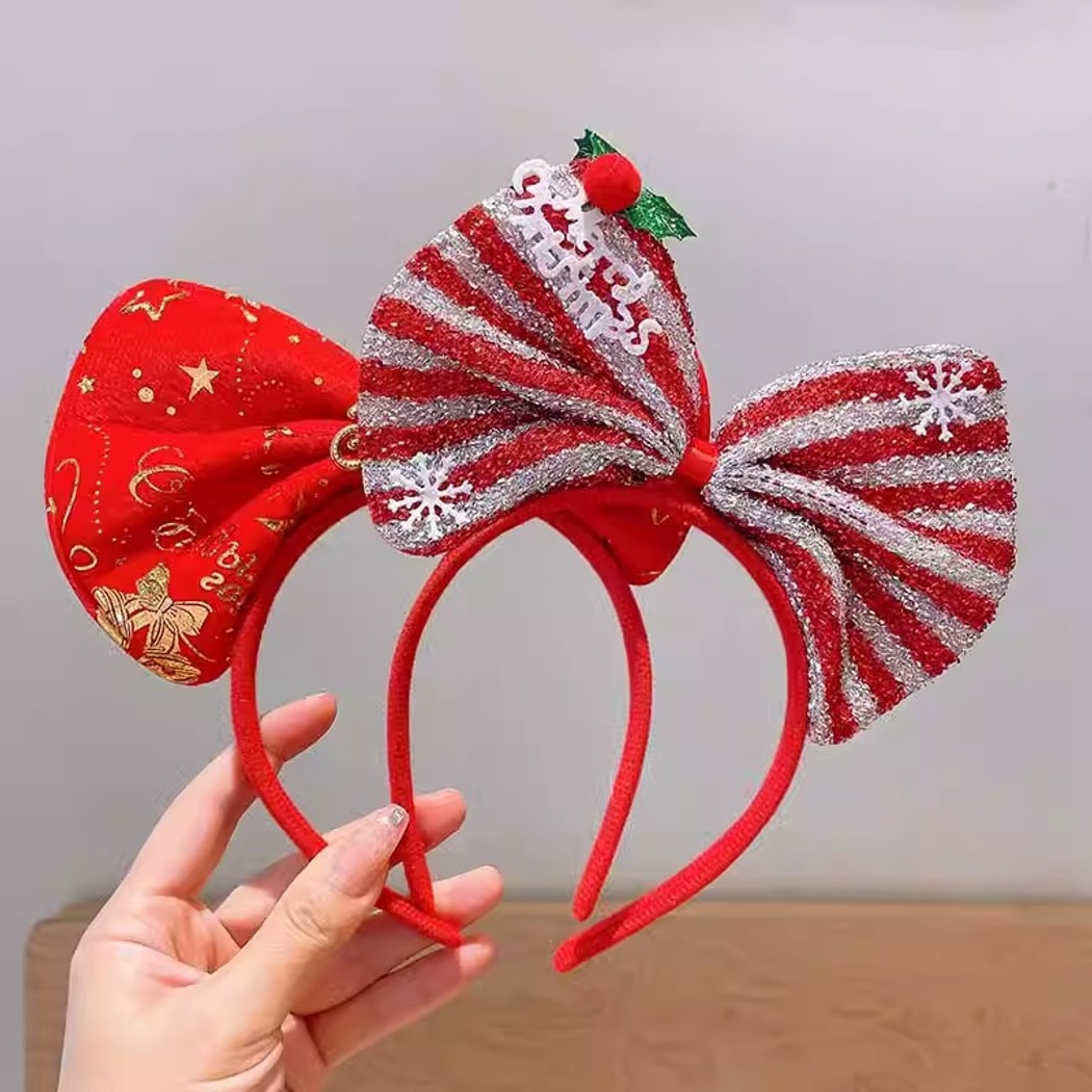 Gifty - Snowflake Detail Christmas Bow Headband