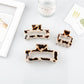 Beau - Leopard Print Openwork Square Claw Clip