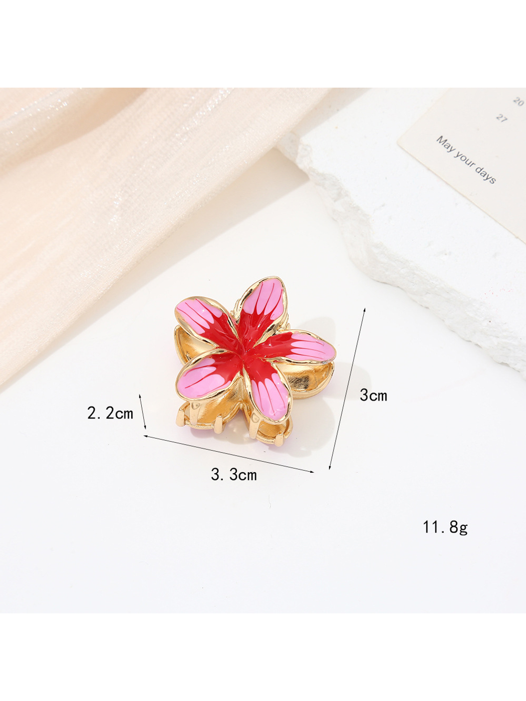 Beau - Floral Alloy Gloss Finish Hair Claw Clip