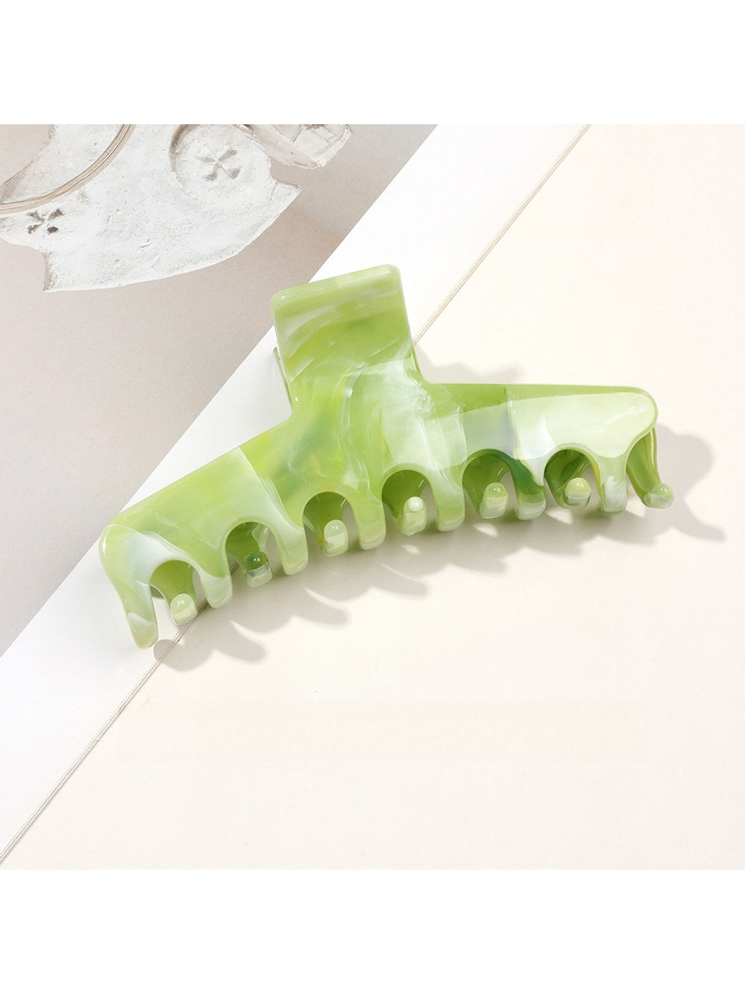Beau - Marble Swirl Triangle PC Claw Hair Clip