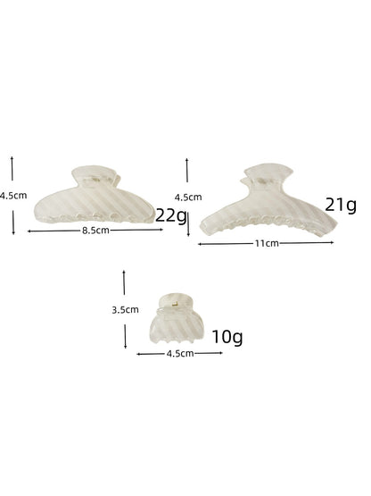 Beau - Striped Translucent Hair Claw Hair Clip