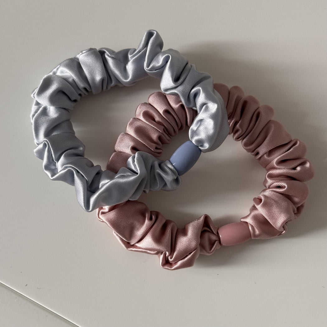 Gifty - Soft Muted Tone Satin Ruffle Scrunchie