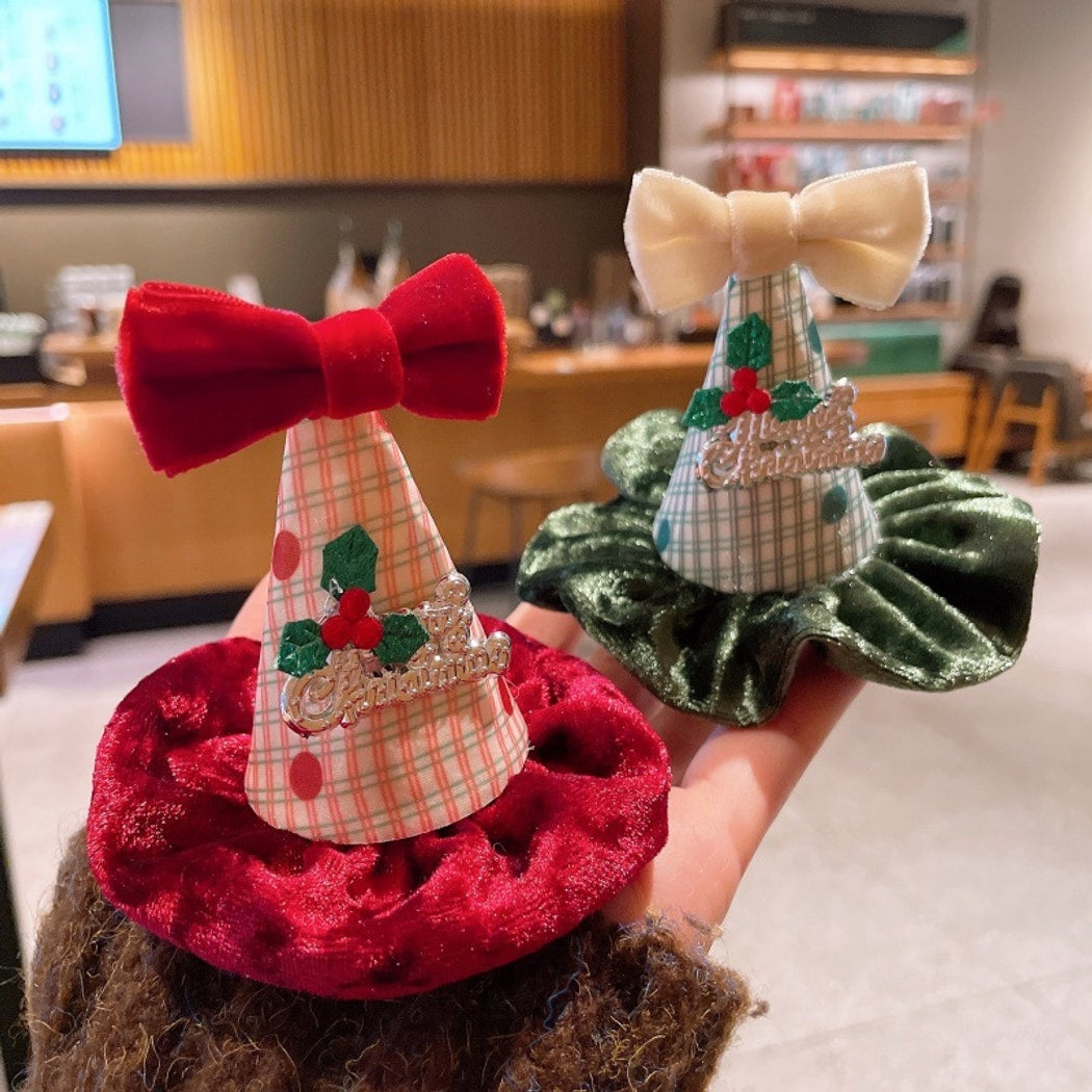 Beau - Plaid Christmas Hat Bow Hair Clip