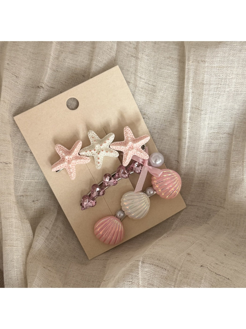 Beau - Acrylic Alloy Starfish Hair Clip Set