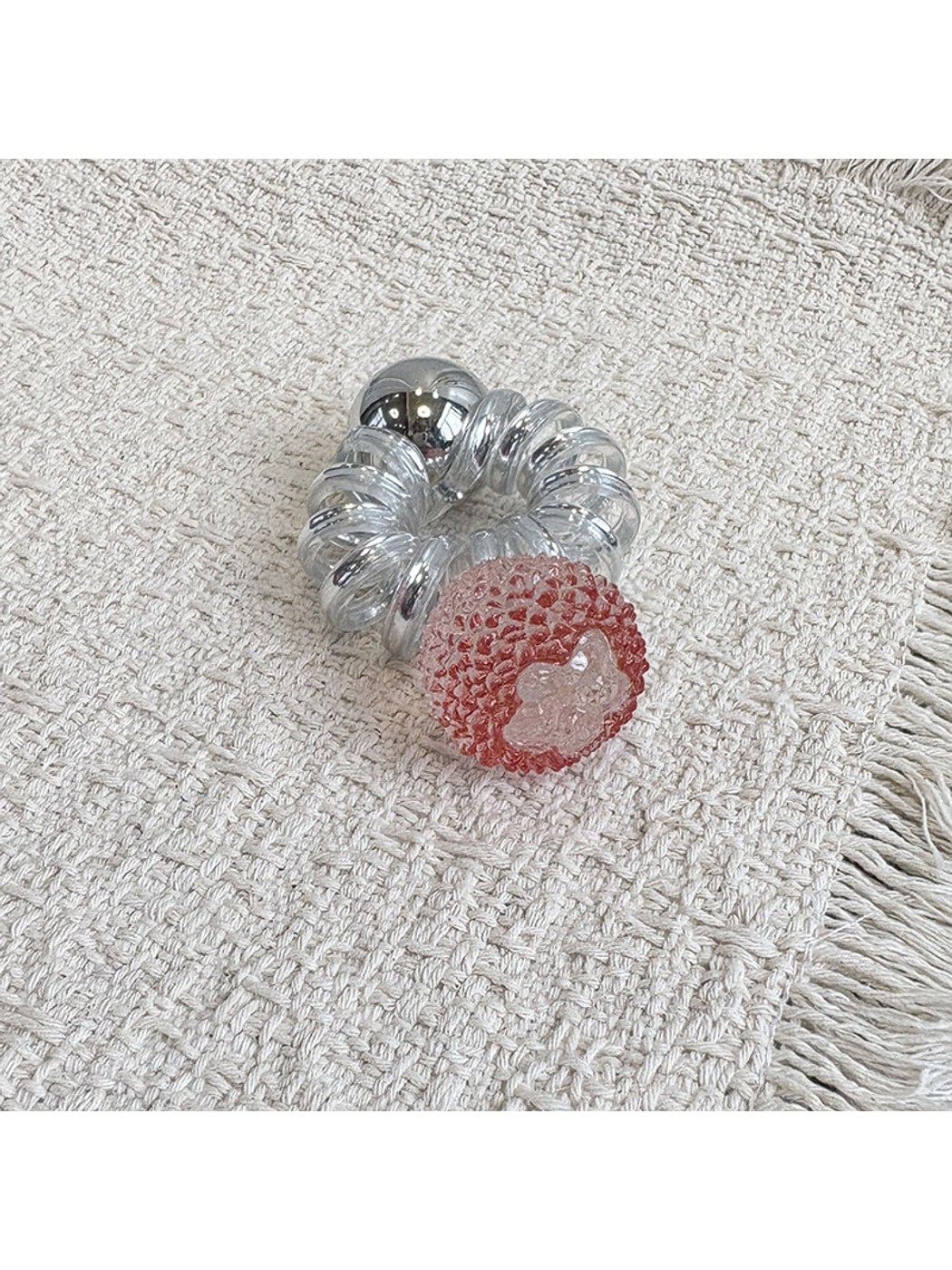 Gifty - Clear Fruit Charm Spiral Hair Tie