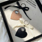 Keypus - Ribbon Accent Heart Pendant Key Ring Keychain