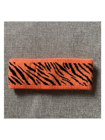 Gifty - Wide Knit Headband Zebra Print Hair Accessory