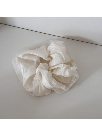 Gifty - Sweet Style Polka Dot Decorative Scrunchie Hair Tie
