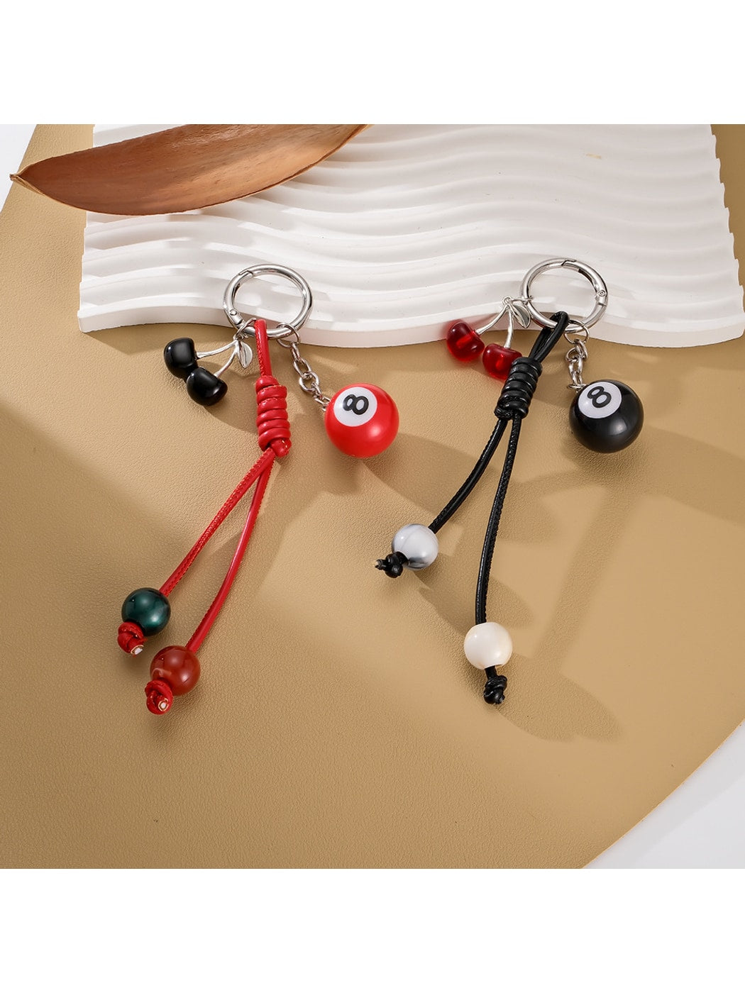Keypus - Alloy Plastic Cherry Billiard Ball Keychain