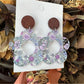 Earedge - Printed Daisy Patchwork Earrings