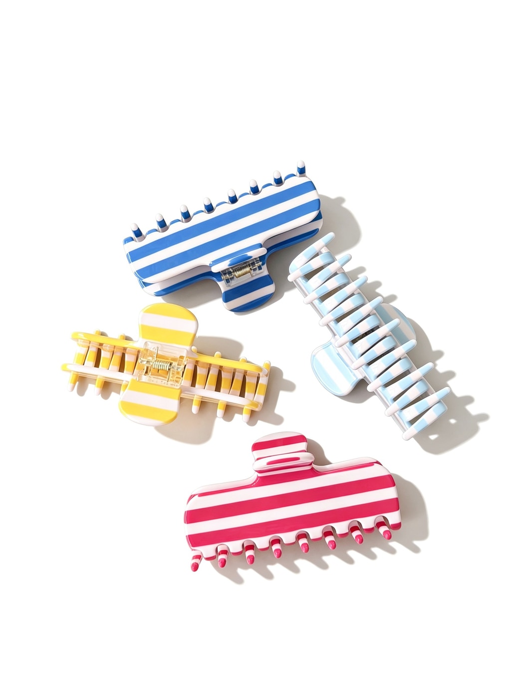 Beau - Rounded Striped Acetate Hair Claw Clip