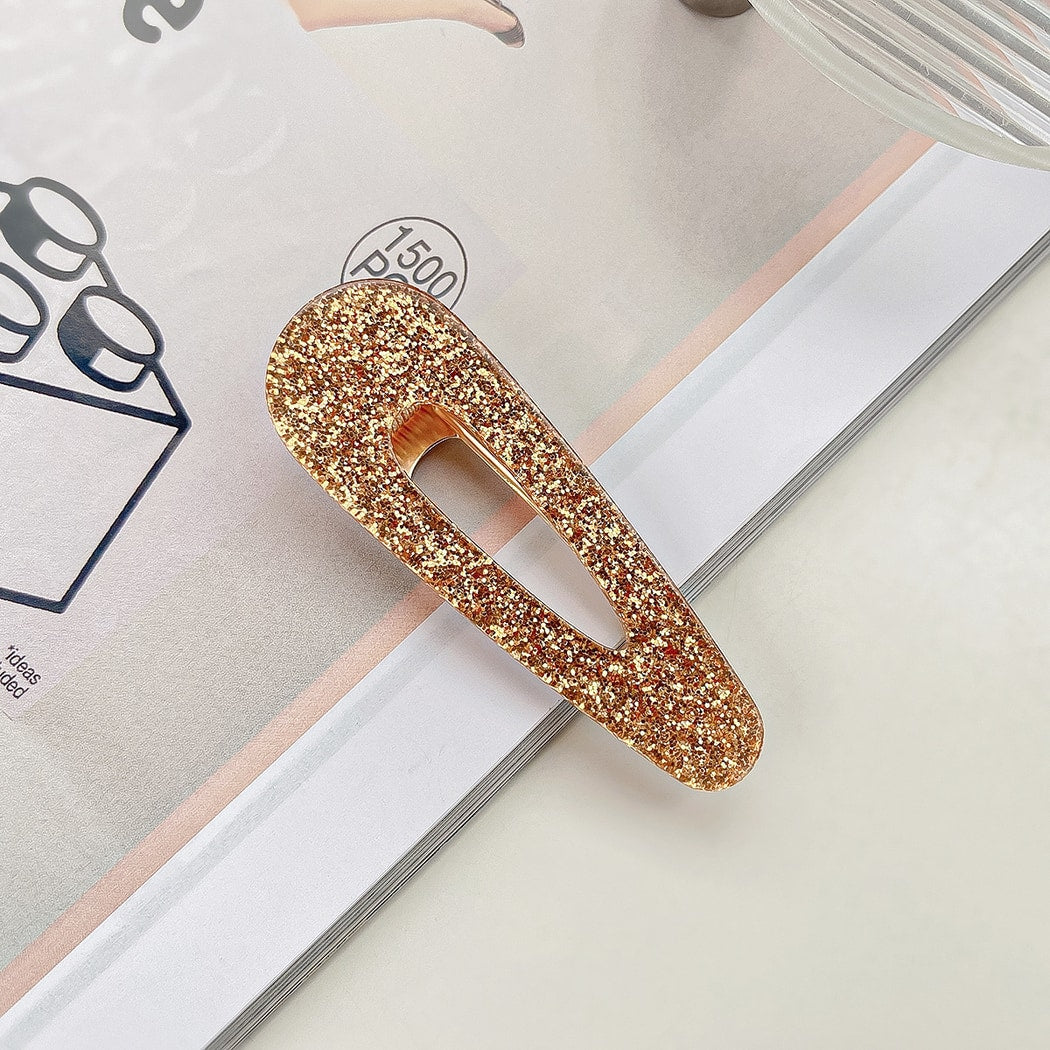 Beau - Glossy Teardrop Shaped Openwork Hair Clip