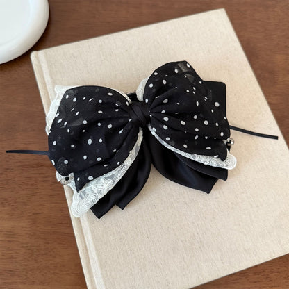 Beau - Mesh Bow Lace Detail Ponytail Claw Clip