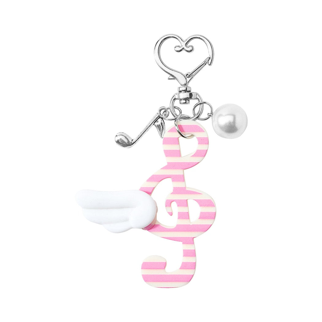 Keypus - Striped Music Note Charm Keychain