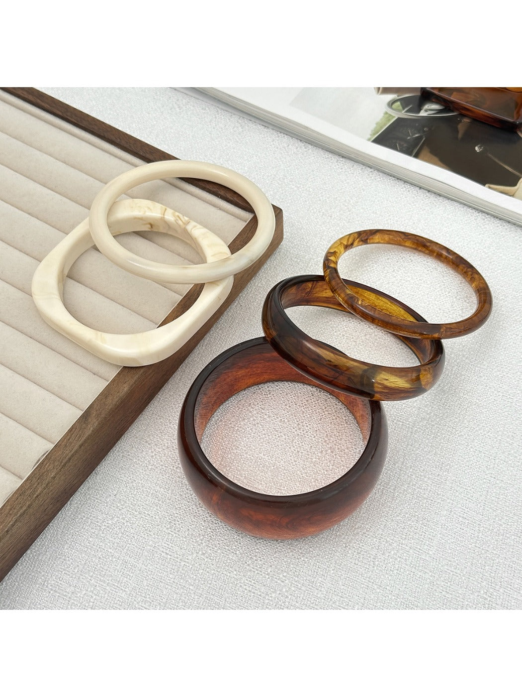 Lovra fashionable ombre bangle bracelet on white background showing gradient color