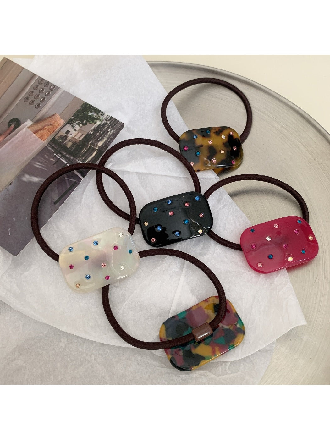 Gifty - Pretty Rectangular Acetate Hair Tie