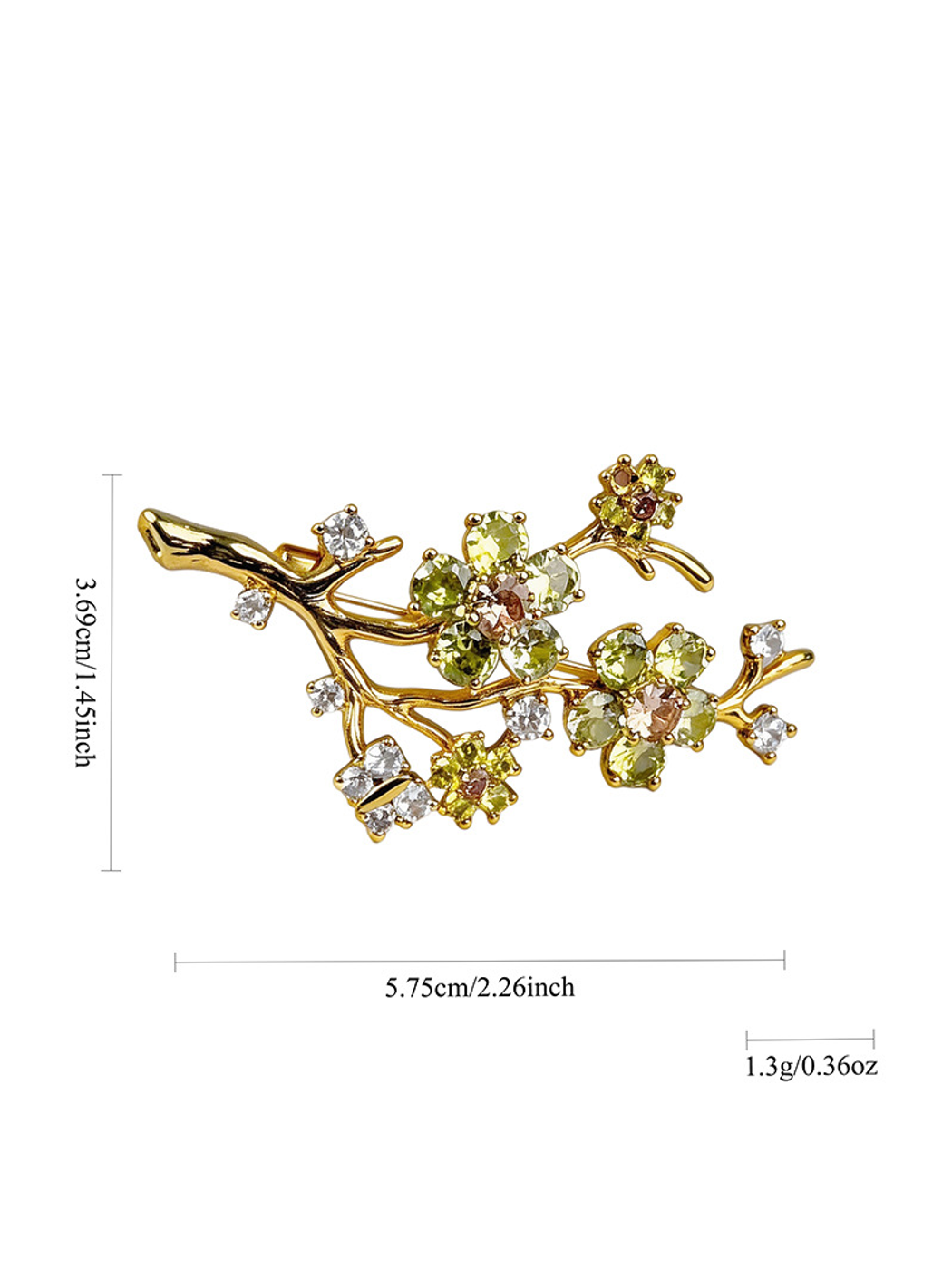 Brovia - Vintage Plum Blossom Rhinestone Brooch