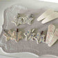 Beau - Oval Star Shaped Floral Print Hair Clip