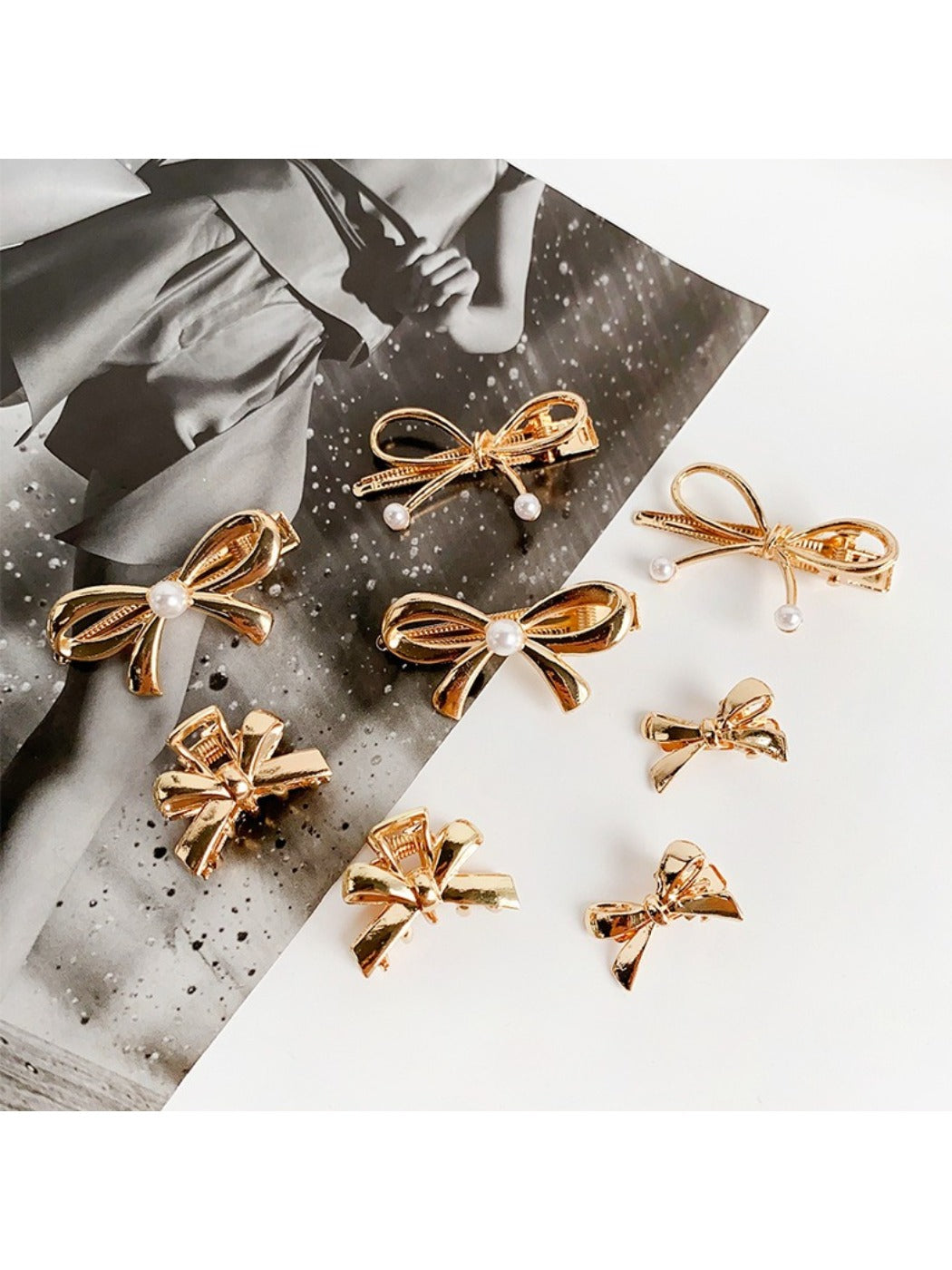 Beau classic bow hair clip displayed from side angle highlighting bow shape